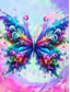 cheap Tie Dye&amp;Gradient tee-Women&#039;s T Shirt Butterfly Tie Dye Casual Short Sleeve Round Neck Regular Tops Daily Print Purple Summer