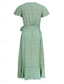 cheap Elegant Floral Dresses-Women&#039;s Midi Dress Casual Dress Wrap Dress A Line Dress Stylish Casual Vacation Daily Regular Fit Floral Short Sleeve V Neck Green Summer