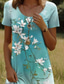 cheap Floral Dress-Women&#039;s Mini Dress Casual Dress Petite Dress T Shirt Dress Tee Dress Sundress Casual Vacation Casual Daily Regular Fit Floral Short Sleeve Crew Neck Green Summer