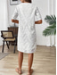 cheap White Lace Dresses-Women&#039;s Long Dress Maxi Dress White Dress Stylish Casual Vacation Party Daily Regular Fit Plain Half Sleeve V Neck White Spring Fall