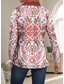 cheap Boho Tops-Women&#039;s Shirt Graphic Modern Casual Long Sleeve V Neck Shirt Collar Long Tops Daily Buttons Print Black Yellow Pink Red Blue Spring Fall