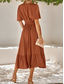 cheap Cocktail Dress-Women&#039;s Midi Dress Casual Dress Swing Dress A Line Dress Stylish Basic Casual Vacation Daily Regular Fit Plain Short Sleeve V Neck Light Green Red Summer Spring