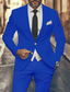cheap Men&#039;s Blazers-Men&#039;s Graduation Set Blazer Business Cocktail Party Wedding Party 2 Piece Fashion Casual Spring &amp;  Fall Polyester Solid Color Buttons Pocket Comfortable Single Breasted Blazer Light Pink Yellow Pink