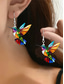 economico Orecchino da donna-orecchini pendenti colorati a forma di colibrì – design leggero in vetro colorato per donna, perfetto per occasioni casual, artistiche e per le vacanze