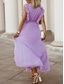 cheap Chiffon Dresses-Women&#039;s Maxi Dress Cocktail Dress Wedding Guest Dress Chiffon Dress Stylish Basic Casual Vacation Daily Regular Fit Plain Sleeveless V Neck White Purple Summer