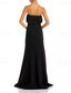 cheap Evening Dresses-Mermaid / Trumpet Evening Gown Elegant Dress Evening Party Black Tie Gala Sweep / Brush Train Sleeveless Sweetheart Wednesday Addams Family Cotton Blend Backless with Ruched Slit 2025