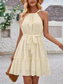 abordables Robes d&#039;été-Femme Mini robe Robe casual Robe Trapèze mode basique Décontractées Vacances du quotidien Standard Plein Sans Manches Dos nu Vert Abricot Eté