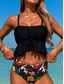voordelige Tankini&#039;s-Dames Zwemkleding Bikini 2 stuks Brutaal Zwempak Blote rug Slank Vakantie Strand Kleding Grafisch U-hals Mouwloos Badpakken