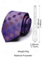 abordables Cravates et nœuds papillon pour hommes-Ensemble cravate et pochette en soie à carreaux violets pour hommes – élégant et stylé, parfait pour les mariages, les affaires et les occasions formelles