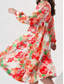 cheap Casual Floral Dresses-Women&#039;s Maxi Dress Casual Dress Swing Dress Boho Chic Dresses Bohemia Stylish Casual Vacation Daily Beach Loose Fit Floral Long Sleeve V Neck Pink Blue Summer Spring