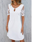 cheap White Lace Dresses-Women&#039;s Mini Dress White Dress Classic Casual Daily Loose Fit Short Sleeve Crew Neck White Summer
