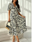 cheap Elegant Floral Dresses-Women&#039;s Midi Dress Casual Dress Swing Dress A Line Dress Stylish Casual Vacation Daily Regular Fit Floral Short Sleeve V Neck White Red Summer