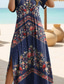 cheap Boho Dress-Women&#039;s Maxi Dress T Shirt Dress Tee Dress Sundress Shift Dress Bohemia Ethnic Vacation Birthday Holiday Regular Fit Vintage Short Sleeve Crew Neck Red Blue Green Dark Blue