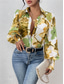 cheap Women&#039;s Graphic Tops-Women&#039;s Shirt Blouse Floral Elegant Ladies Stylish Long Sleeve Puff Sleeve Shirt Collar Regular Tops Work Daily Holiday Buttons Print Purple Green Spring Fall Winter
