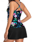 cheap Tankinis-Women&#039;s Swimwear 2 Piece Skirt Swimsuit Backless Criss Cross High Waist Slim Vacation Beach Wear Floral V Neck Sleeveless Bathing Suits