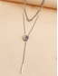 abordables Collier pour femme-Collier chaîne en argent à plusieurs niveaux avec pendentif en forme de cercle et de barre, bijoux minimalistes pour femmes, parfaits pour les fêtes, les rendez-vous et le quotidien