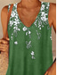 billiga Damlinnen och blusar-Damens Camisole Tank Top Blommig Stilfull Casual Ärmless U-hals Regulator Toppar Daglig Tryck Ljusblå Lila Grön Sommar