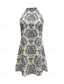 billiga Semester Boho Klänning-Dam Mini klänning Vardagsklänning Sommarklänning Boho-klänning Elegant Hawaiisk Stylish Semester Dagligen Datum Normal Blommig Ärmlös Halterneck Kaki Sommar