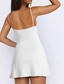 cheap White Graduation Dresses-Women&#039;s Mini Dress Graduation Dress Summer Dress Cami Dress Stylish Sexy Vacation Daily Date Regular Fit Plain Sleeveless V Neck Black White Pink Red Summer