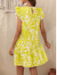 cheap Casual Floral Dresses-Women's Mini Dress Casual Dress Tank Dress Stylish Casual Vacation Daily Regular Fit Leaf Sleeveless Crew Neck Black Yellow Red Navy Blue Summer