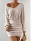 cheap Plain Dress-Women&#039;s Mini Dress Sweater Dress Summer Dress Solid Color Bandage Dress Birthday Cocktail Vacation Daily Regular Fit Plain Sleeveless V Neck Black Apricot Summer