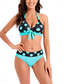 voordelige Bikinisets-Dames Zwemkleding Bikini 2 stuks Brutaal Zwempak Blote rug Slank Vakantie Strand Kleding Bloemig Geometrisch Halternek Mouwloos Badpakken