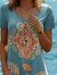 cheap Boho Dress-Women&#039;s Mini Dress Vintage Dress Casual Dress Boho Chic Dresses Bohemia Vacation Vintage Vacation Daily Regular Fit Geometric Paisley Boho Paisley Damask Short Sleeve Crew Neck Pink Red Blue Green