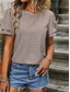 cheap Women&#039;s Graphic Tops-Women&#039;s Blouse Graphic Casual Short Sleeve Crew Neck Regular Tops Daily Holiday Vacation Wear khaki Summer Spring