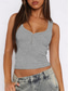 cheap Tank Tops &amp; Camis-Women&#039;s Camisole Tank Top Solid Color Stylish Sexy Casual Sleeveless U Neck Regular Tops Daily Buttons Black White Red Navy Blue Beige Summer