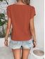 cheap Plain tee-Women&#039;s T Shirt Plain Fashion Modern Casual Short Sleeve V Neck Regular Tops Daily Weekend Buttons Black Navy Blue Orange Green Beige Summer
