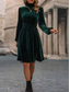 cheap Plain Dress-Women&#039;s Mini Dress Corset Dress A Line Dress Work Dresses Elegant Cocktail Vacation Work Daily Regular Fit Plain Long Sleeve Stand Collar Black Wine Green Summer