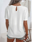 cheap Plain tee-Women&#039;s Shirt Blouse Solid Color Stylish Casual Short Sleeve Crew Neck Regular Tops Daily Black White Khaki Summer Spring