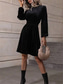 cheap Plain Dress-Women&#039;s Mini Dress Corset Dress A Line Dress Work Dresses Elegant Cocktail Vacation Work Daily Regular Fit Plain Long Sleeve Stand Collar Black Wine Green Summer