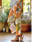 cheap Straight-Leg Pants-Women&#039;s Cotton Linen Pants Baggy Pants Linen Like Fashion Streetwear Full Length High Waist Graphic Lattice Printing Thermal Warm Breathable Soft Micro-elastic Outdoor Daily