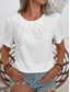 cheap Plain tee-Women&#039;s Shirt Blouse Solid Color Stylish Casual Short Sleeve Crew Neck Regular Tops Daily Black White Khaki Summer Spring