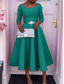 economico Vestito Kentucky-Abito Midi da Donna Kentucky Derby Abito a Linea Abito Fit And Flare Elegante Festa Cocktail Ospite di Matrimonio Fidanzamento Festa Cocktail Vestibilità Normale Grafica Senza Maniche V Scollato Nero