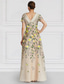 cheap Prom Dresses-Red Floral Embroidered Formal A-Line Mother of the Bride Dress Wedding Elegant Vintage Jewel Neck Floor Length Tulle Short Sleeve with Flower Derby Dress Race Day Dress 2025