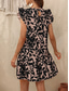 cheap Casual Floral Dresses-Women's Mini Dress Casual Dress Tank Dress Stylish Casual Vacation Daily Regular Fit Leaf Sleeveless Crew Neck Black Yellow Red Navy Blue Summer