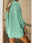 voordelige Dames Strepen &amp; Geometrische Tops-Dames Overhemd Gestreept Casual Lange mouw Overhemdkraag Normale tops Werk Dagelijks Knop Zak Afdrukken Blozend Roze Groen Lente Herfst Winter