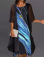 cheap Dress Sets-Women&#039;s Fashion Streetwear Skirt Sets Half Sleeve Crew Neck Gradient Print Daily Wear Date Black Blue Beige Spring Regular Fit