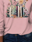 cheap Floral tee-Women&#039;s T Shirt Rose Floral Graphic Casual Long Sleeve Crew Neck Regular Tops Daily Print Pink Spring Fall