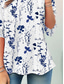 cheap Floral tee-Women&#039;s T Shirt Floral Casual Long Sleeve Crew Neck Regular Tops Daily Print Blue Spring Fall