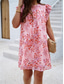 cheap Casual Floral Dresses-Women&#039;s Mini Dress Casual Dress A Line Dress Stylish Casual Vacation Daily Regular Fit Floral Sleeveless High Neck Black Pink Red Green Summer Spring