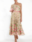 cheap Floor Length-Floral Embroidered A-Line Dress Mother of the Bride Dress Elegant Vintage One Shoulder Ankle Length Tulle Short Sleeve with Flower Wedding Guest Dress 2025