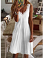 cheap Vacation Dresses-Women&#039;s EU / US Size Mini Dress Casual Dress Beach Dress Elegant Dress Elegant Bohemia Vacation Sleeveless Vacation Casual Beach Form Fit Solid Color Leaf Sleeveless V Neck White Light Green Green