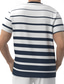 cheap Men&#039;s 3D T-shirts-Men&#039;s Horizontal Stripes T Shirt Short Sleeve T shirt 3D Print Crew Neck Shirt Fashion Daily Street Daily Blue Summer Spring Clothing Apparel S M L XL XXL XXXL