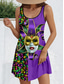 cheap Art&amp;Design Dress-Carnival Women&#039;s Mini Dress Petite Dress Sundress A Line Dress Tank Dress Stylish Casual Vacation Daily Holiday Loose Fit Graphic Sleeveless Crew Neck Purple Summer Spring