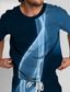 preiswerte Bedruckte T-Shirts für Herren-Herren Geometrisch Linie 2St T-Shirts-Sets Sommeroberteile Kurzarm Kurze Hosen Rundhalsausschnitt Sport Lässig Outdoor Sport Täglich 3D-Druck Sommer Rubinrot Braun aschgrau