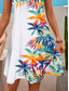 cheap Hawaiian Dress-Women's Mini Dress Casual Dress Petite Dress Sundress Summer Dress Casual Vacation Daily Holiday Regular Fit Leaf Sleeveless V Neck Blue Summer