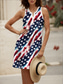 cheap Independence Day Dress-Women&#039;s Patriotic  Dress Mini Dress Casual Dress Petite Dress Sundress Summer Dress Casual Vacation Daily Holiday Regular Fit Flag Sleeveless V Neck Rainbow